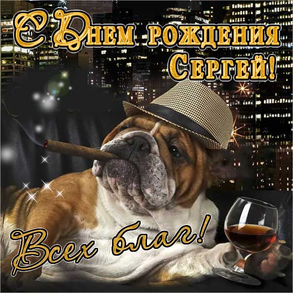 День рождения Сергей мерцающие открытки