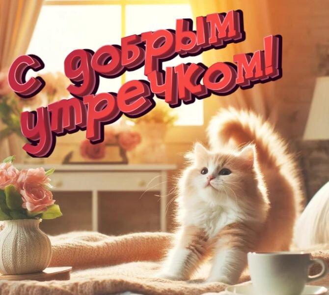 💗 С добрым утром, красивая открытка