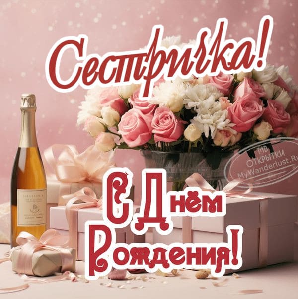 Открытка, Любимой сестре!, 10*15 см, 1 шт., 500.08