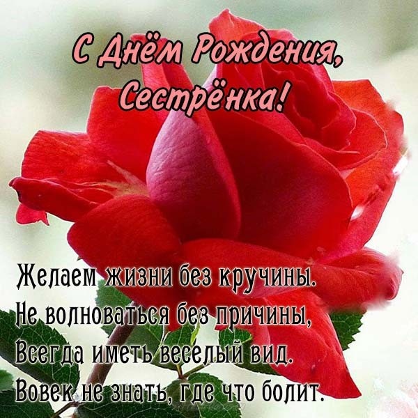 Картинка сестренке с днем рождения