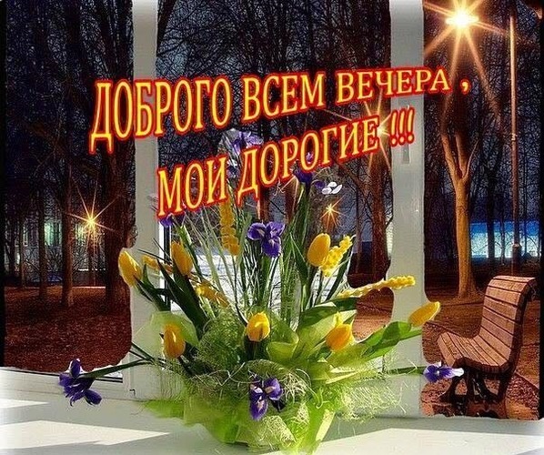 Открытка Желаю всем вам доброго вечера!